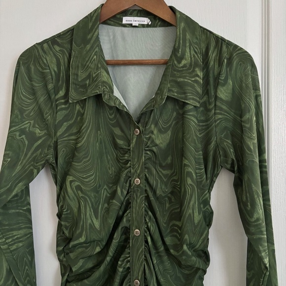 Good American Pesto Swirl Bodycon Mini Dress Sz 3 Large - Picture 3 of 9